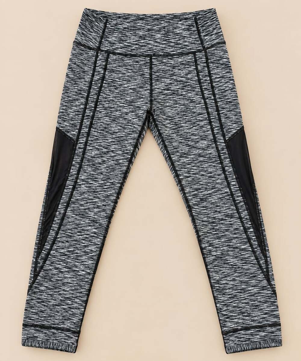 Lululemon Space Dye Mesh Crop Leggings Black Size 4 ( o1)